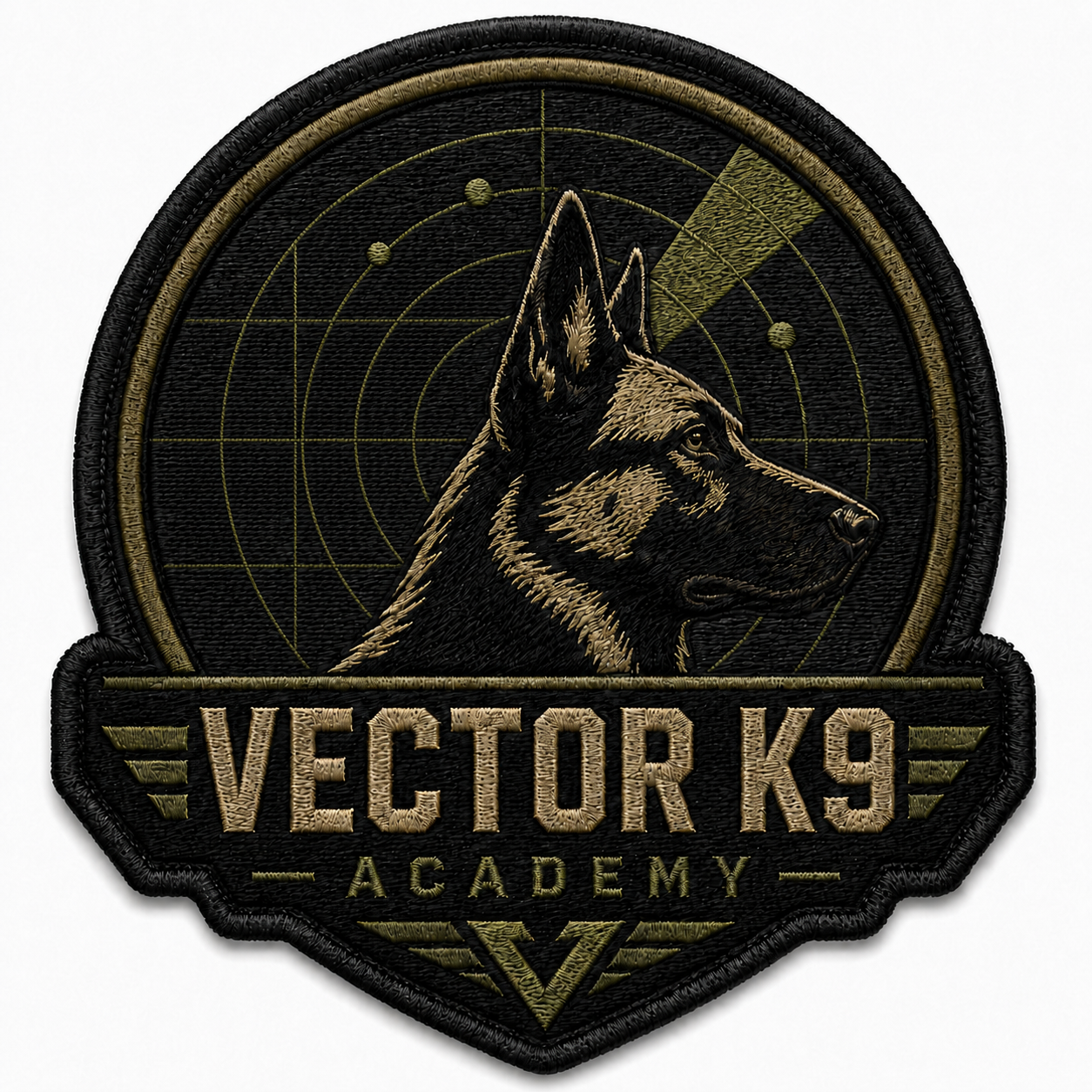 Vector K9 Academy patch logo